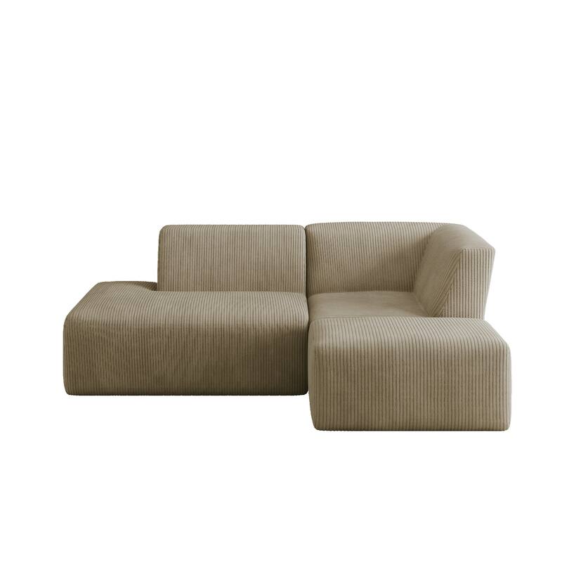 Corduroy Fully Sponge Molded Modular Sectional Sofa with Ottoman