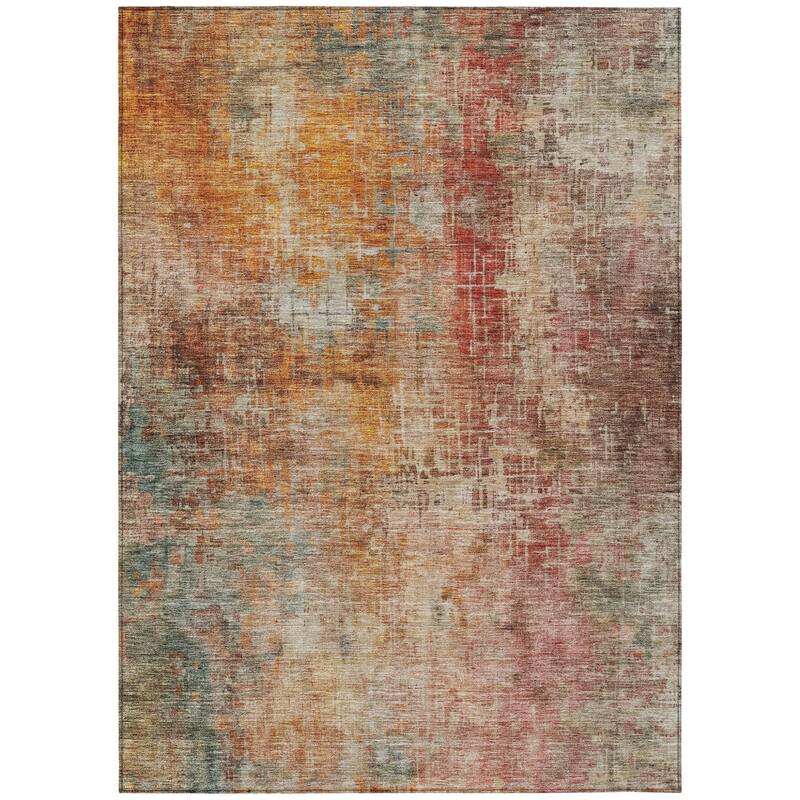 HomeRoots Abstract Transitional Rectangle Outdoor Rug