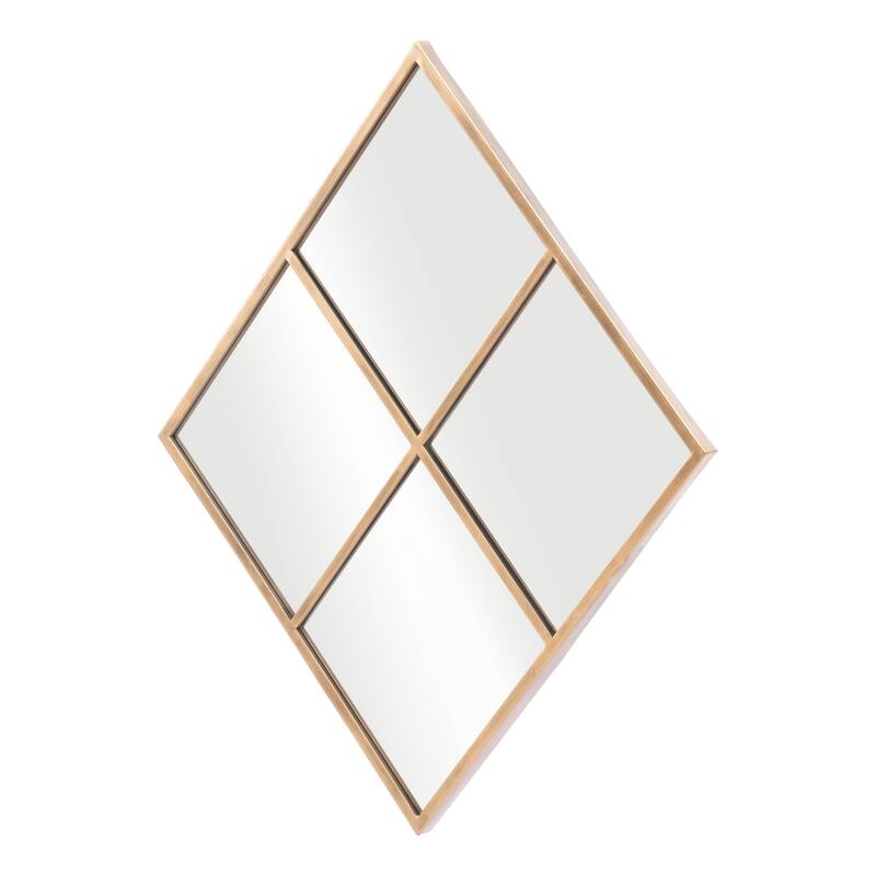 HomeRoots 41" Gold Diamond Steel Framed Accent Mirror - 31.3' X '40.6' X '1.6