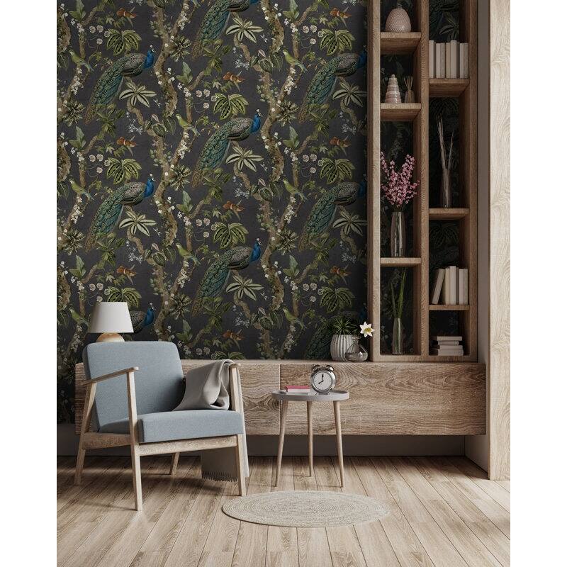Cassia Peacock Non-Pasted Wallpaper - Covers 56 Square Feet