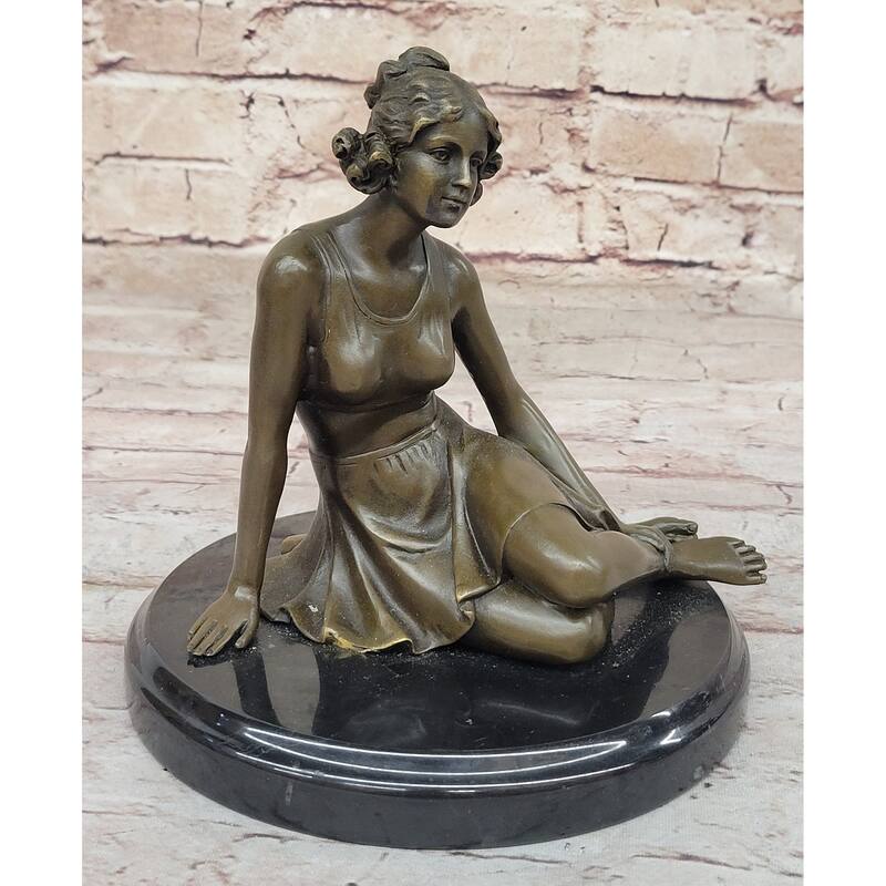 Bronze Art Deco Style Figural Elegant Woman Hand Made Statue Sculpture