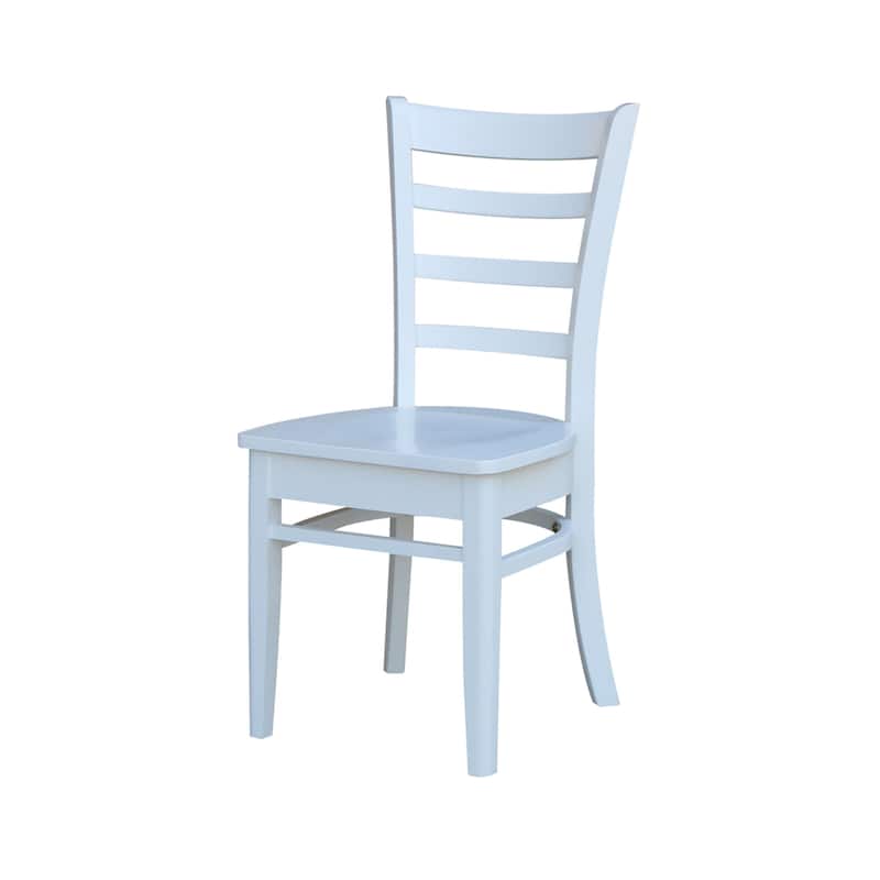 42 in Solid Wood Round Drop Leaf Pedestal Table with Dining Chairs in White