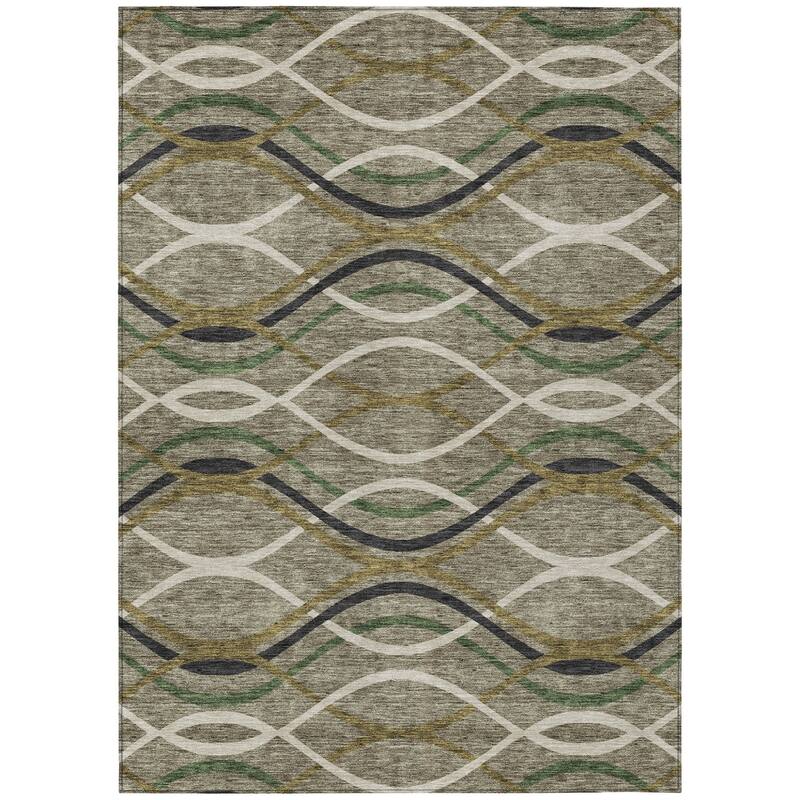 HomeRoots Abstract Transitional Rectangle Outdoor Rug