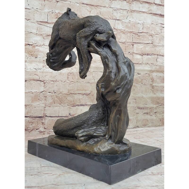 Cheetah Family Bronze Statue Sculpture Safari African Art Signed Original Art 14 Inches X 10.5 Inches