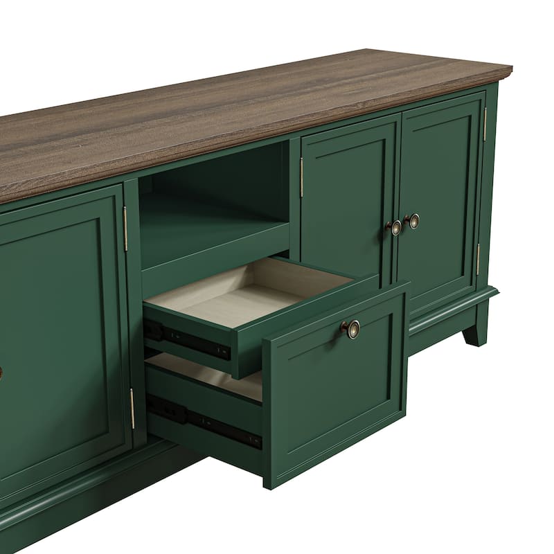 Rustic 72-Inch TV Stand with Adjustable Shelves, Hidden Storage - 72" in Width