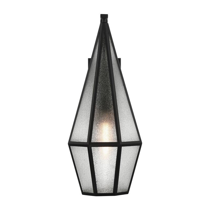 Peninsula 1-Light Outdoor Wall Lantern in Matte Black