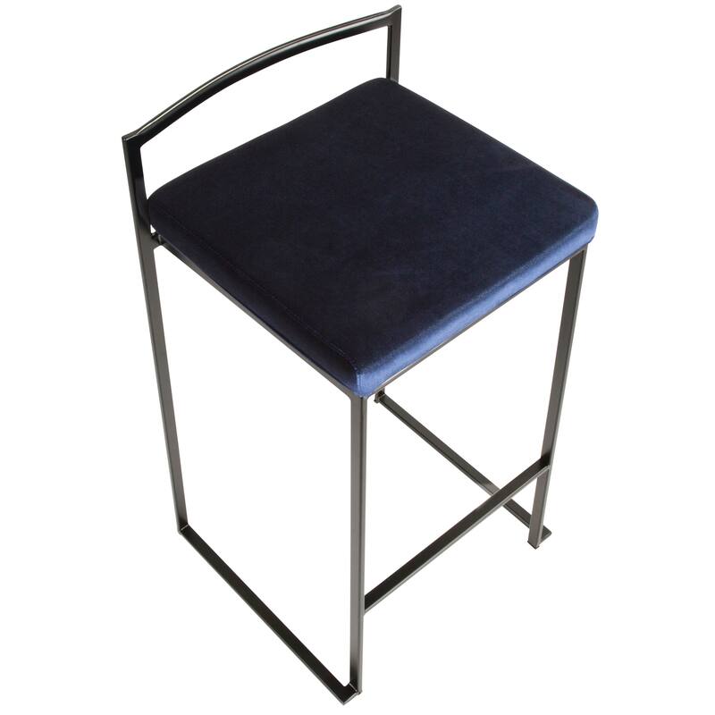 Porch & Den Forrest Black Stackable Fully Welded Counter Stool (Set of 3)