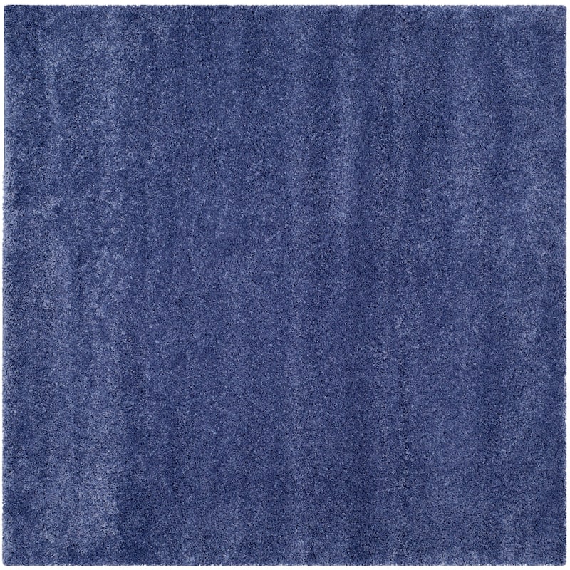 SAFAVIEH California Premium Shag Izat 2-inch Thick Area Rug - 6'7" Square - Periwinkle
