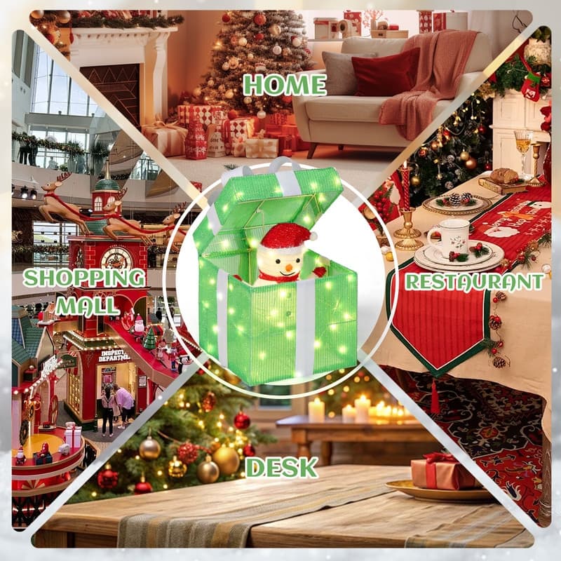 12in Motorized Gift Box Christmas Decorations with Motor