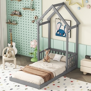 Twin House Roof Headboard Floor Bed