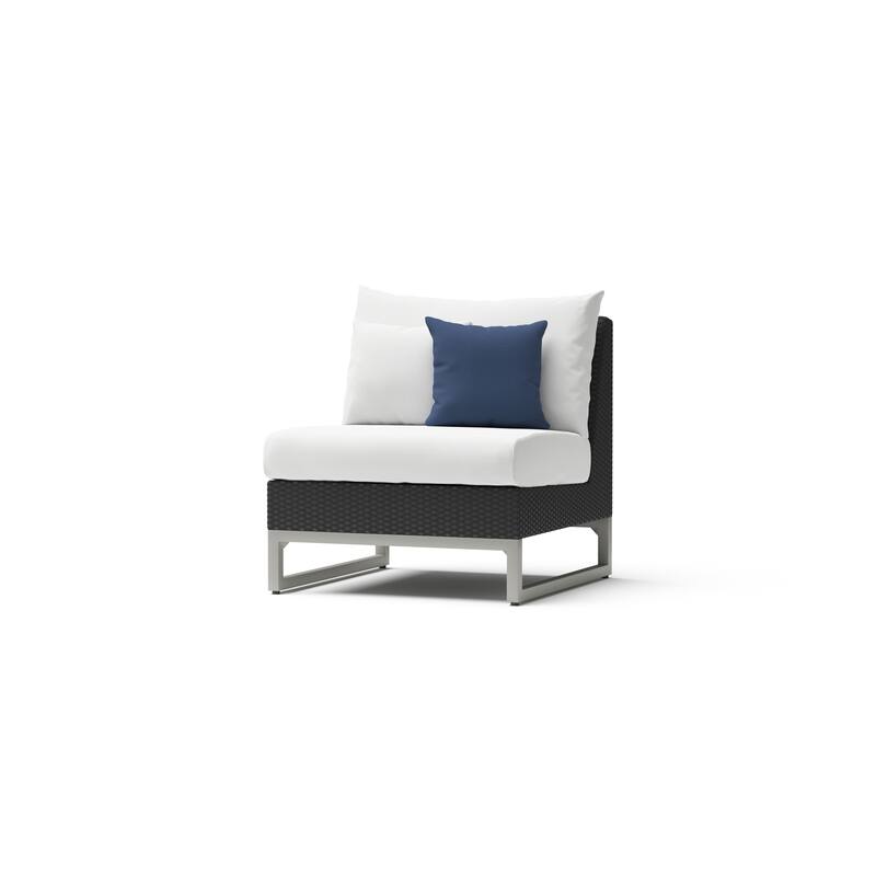 Milo Espresso 6 Piece Sunbrella Outdoor Patio Sectional with Table