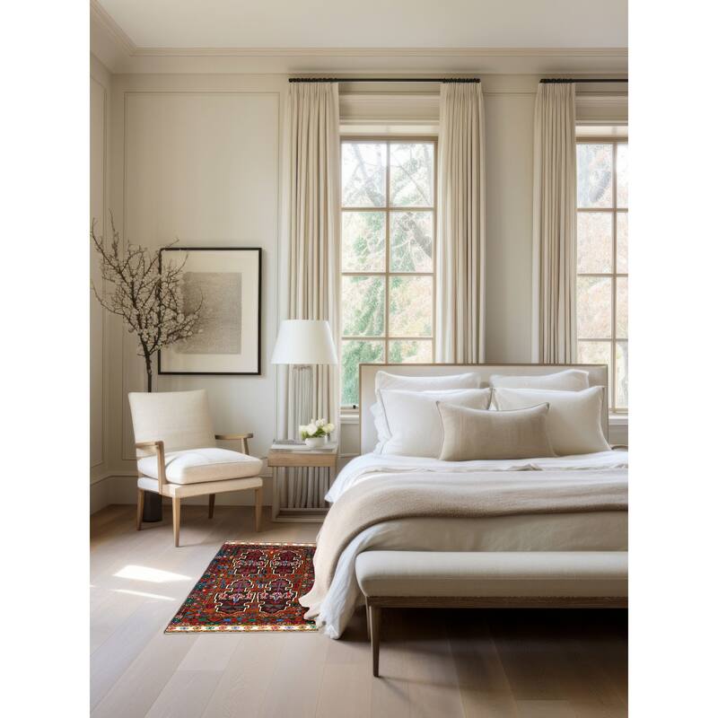 ECARPETGALLERY Hand-knotted Teimani Dark Brown Wool Rug - 2'9 x 4'6