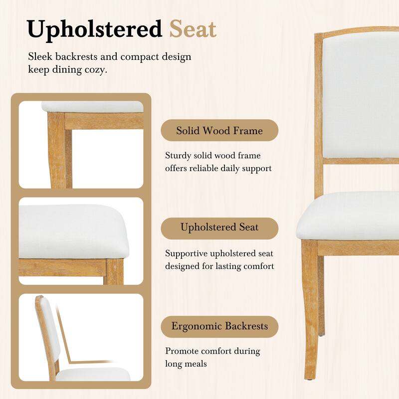 5-Piece Extendable Dining Set with Wood Table, Kitchen Table Set with 4 Upholstered Chairs for Dining Room