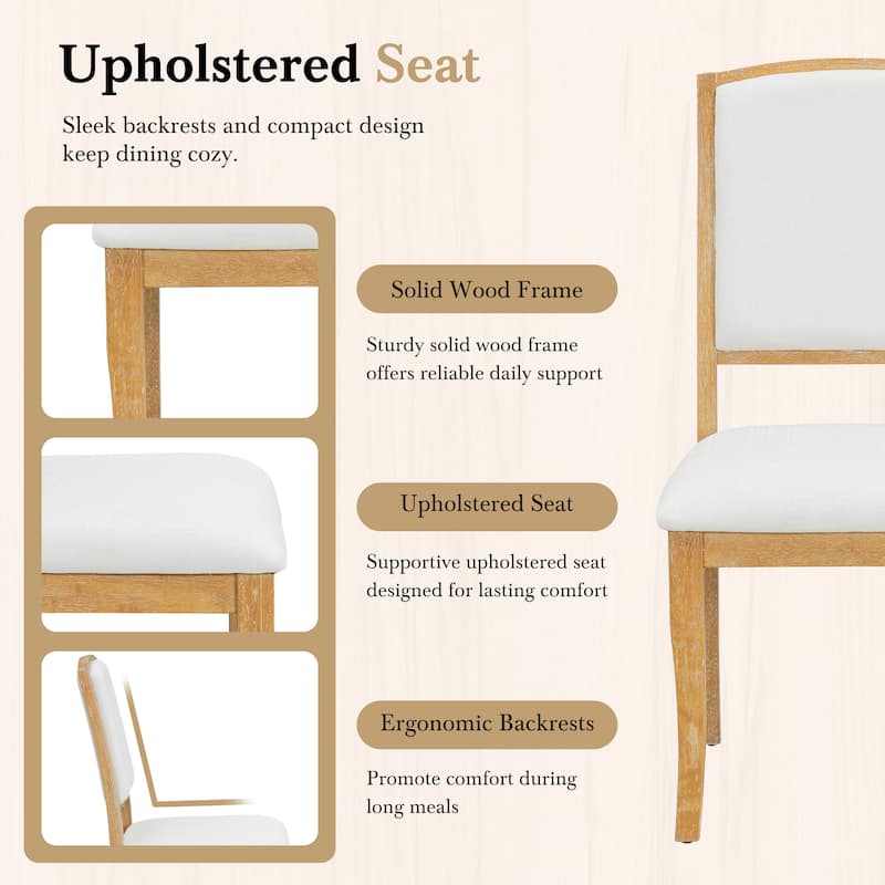 Roomfitters 5-Piece Extendable Round Dining Table Set, Farmhouse Kitchen Table with 16" Leaf and 4 Chairs