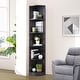 preview thumbnail 46 of 104, Q-Max 5-tier Wood Display Corner Bookcase Black