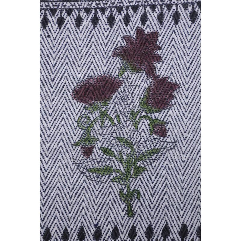 Fabdivine Aradhana Handloom Block Print Cotton Blanket - Cozy Layered Throw, Artistic Home Textile, Lounge & Bedroom Accessory