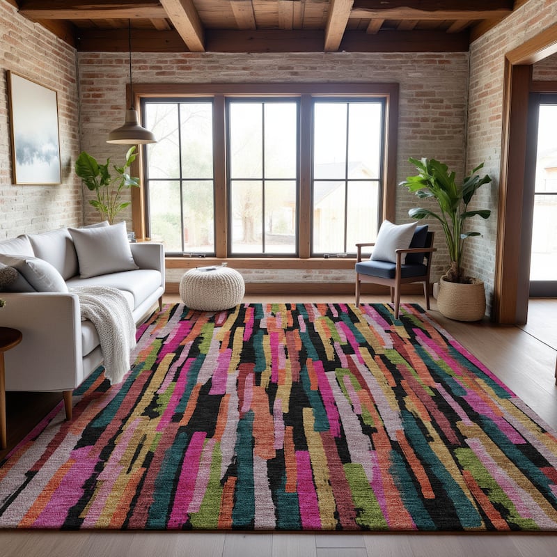 Premium Washable Super Soft Modern Contemporary Mayfield Rug - Pink - 8' x 10'