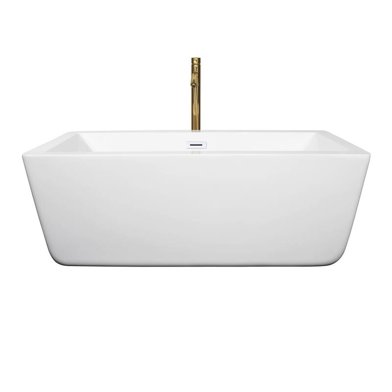 Wyndham Collection Laura 59" Free Standing Acrylic Soaking Tub with