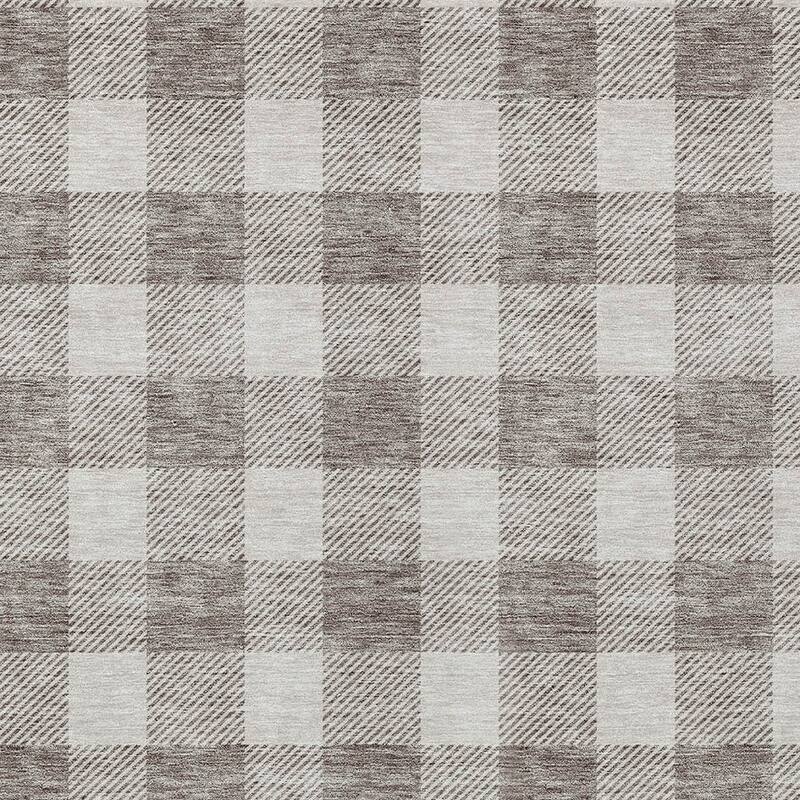 HomeRoots Plaid Transitional Rectangle Outdoor Rug