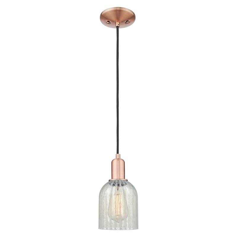 Innovations Lighting Endless Possibilities Arcadia - Caledonia - 1 Light 5" Cord Hung Mini Pendant - Mouchette/Antique Copper