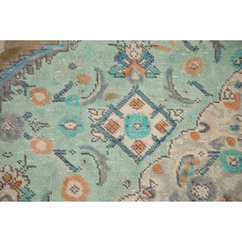 Hand Knotted Oriental 100% Wool Carpet Traditional Medallion Beige & Ivories Tabriz Area Rug - 11' 2'' X 8' 3''