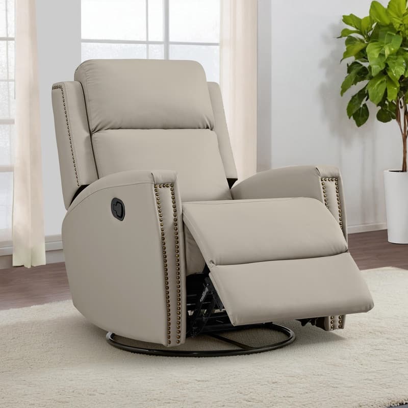Jerome Swivel Glider Recliner Nursery Chair Manual Push Back Recliner