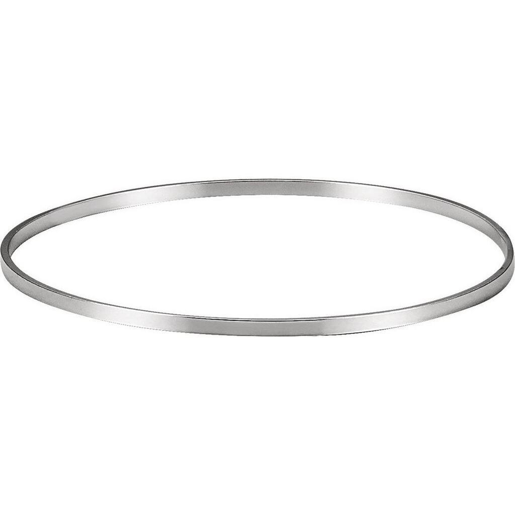 Curata 925 Sterling Silver 7" 2.25mm Thin Slip On Stackable Bangle Bracelet