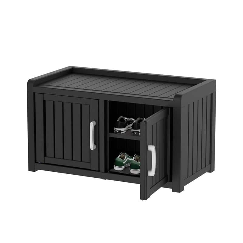 32" Shoe Storage Cabinet, Waterproof Durable Resin Shoe Closet for Indoor Outdoor