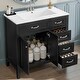 preview thumbnail 1 of 14, 36" Bathroom Vanity with Sink Combo, Black Bathroom Cabinet with Drawers, Solid Frame and MDF Board Black