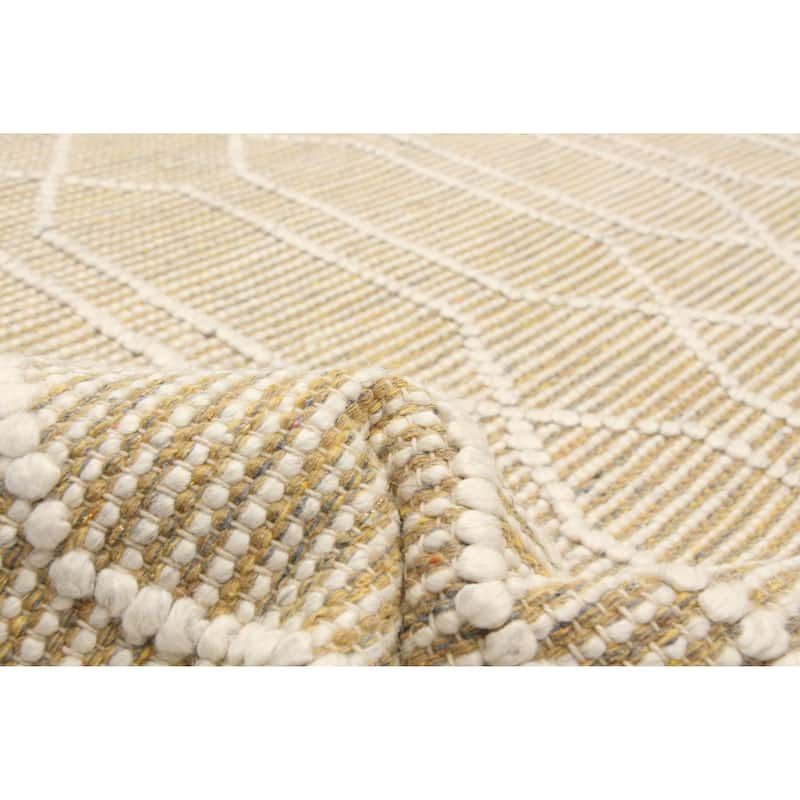 ECARPETGALLERY Braid weave Sienna Tan Wool Rug - 5'2 x 7'3