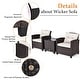 preview thumbnail 16 of 81, Costway 3PCS Patio Rattan Furniture Set Cushioned Conversation Set - See Details