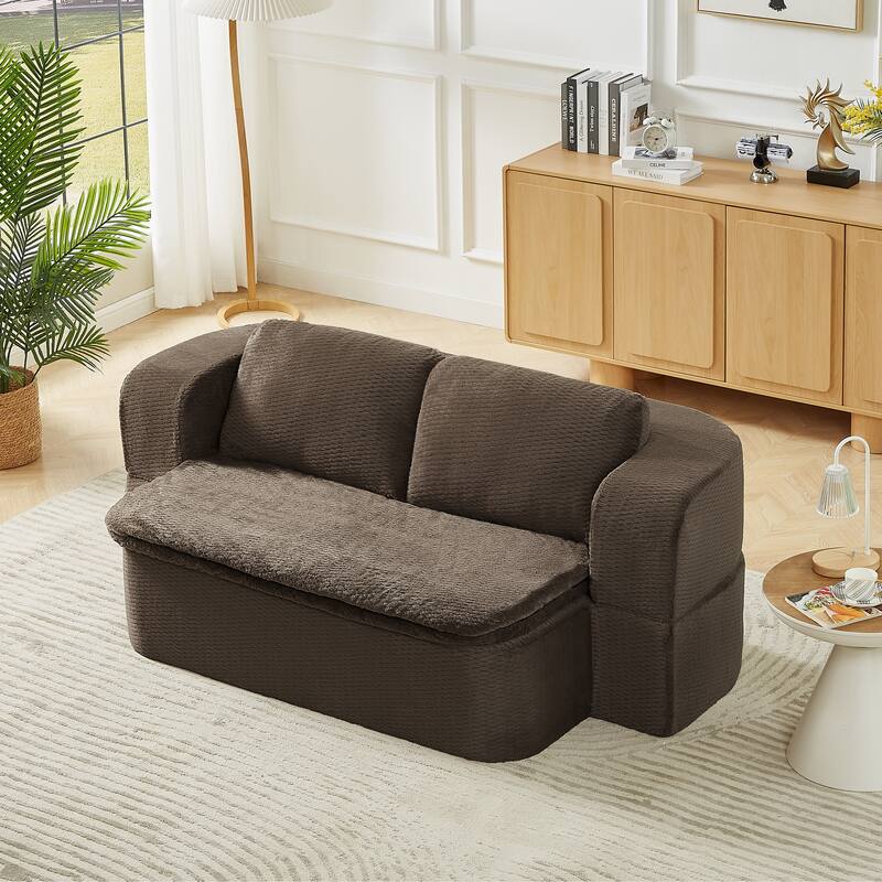 2-in-1 Folding Futon Loveseat Couch Convertible into Sleeper Sofa Bed