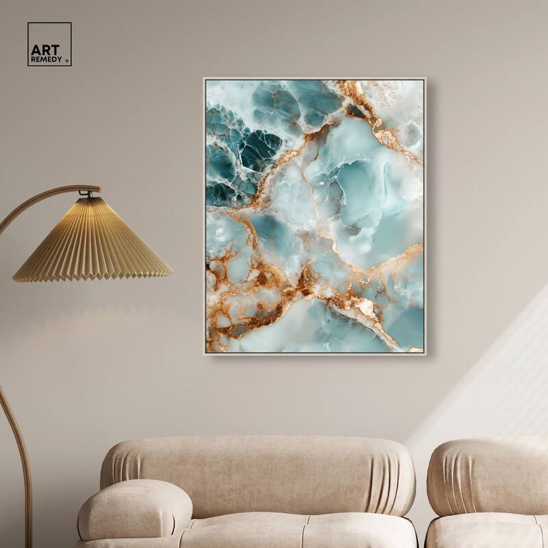 Teal Marble Majesty Canvas by Art Remedy