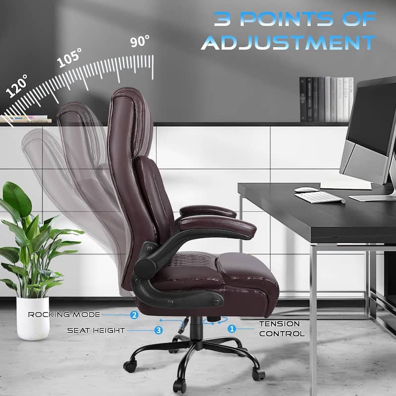 BOSSIN Executive Office Chair,Big and Tall Office Chair with Ergonomic,High Back,and Lumbar Support