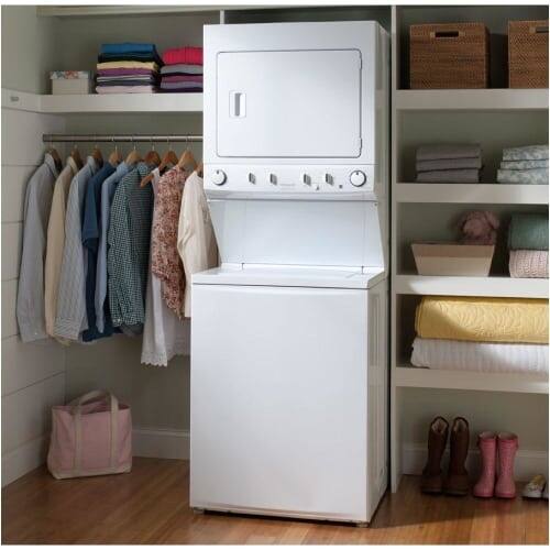 Ge Spacemaker 27 Gas Stacked Washer Dryer Combo White Pcrichard Com Gud27gssmww