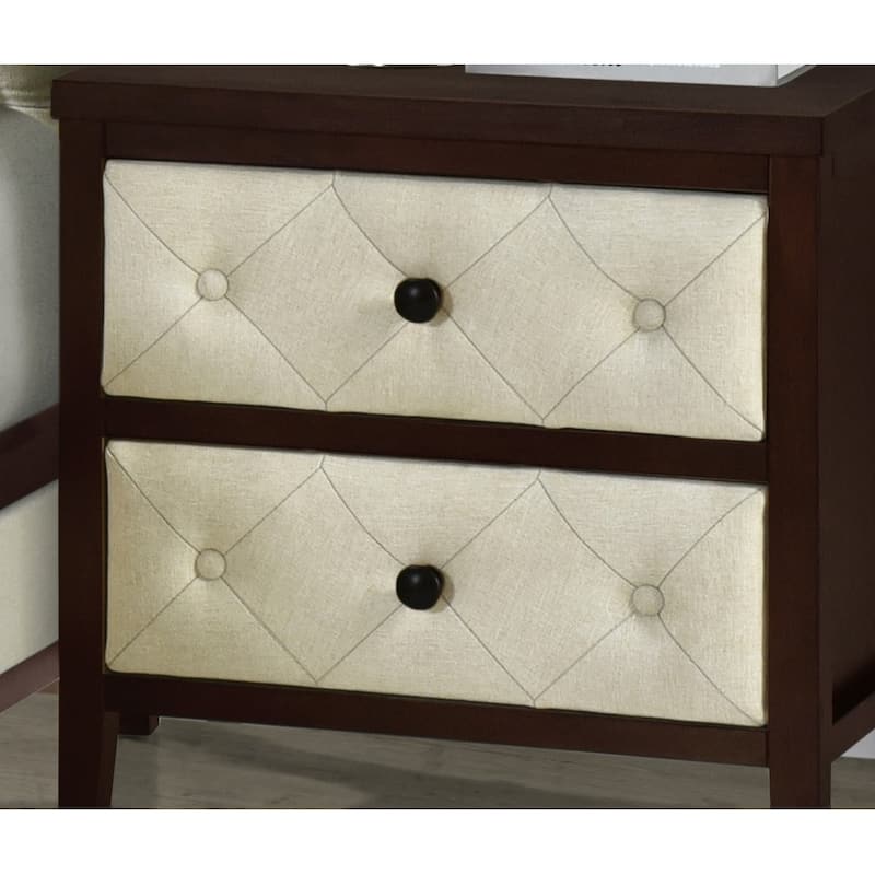 Beautiful Nightstand 1pc Designed Drawers Fronts Modern Bedroom Furniture
