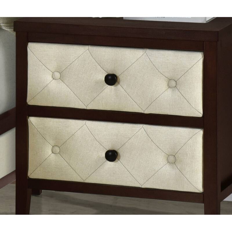 Luxurious Cherry Espresso 1-Pc Nightstand w/ Designed Drawers for Bedroom