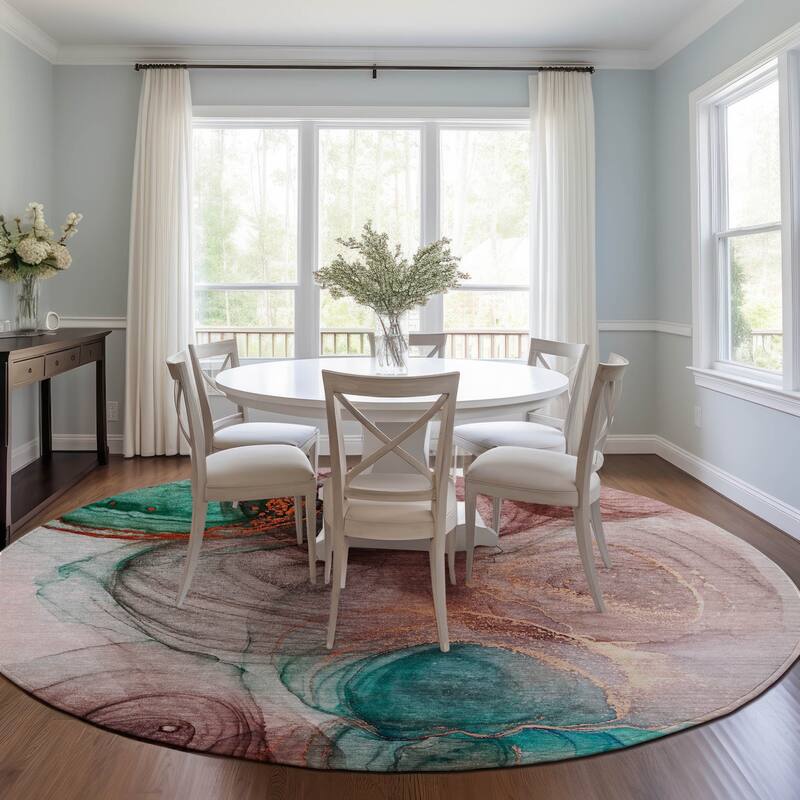 Gane Unique Abstract Weather Resistant Versatile Elegance Outdoor Rug