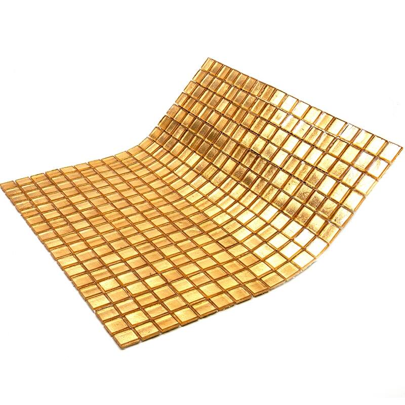 Apollo tile 12" x 12" Skosh Glossy Gold Yellow Glass Tile (18.69 sq ft/case) - 20 Pack