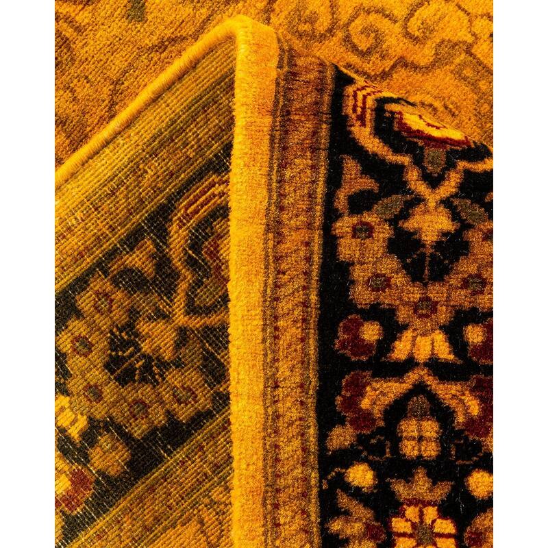 Overton Hand Knotted Wool Vintage Inspired Modern Contemporary Overdyed Gold Runner Rug - 2' 7" x 12' 3"