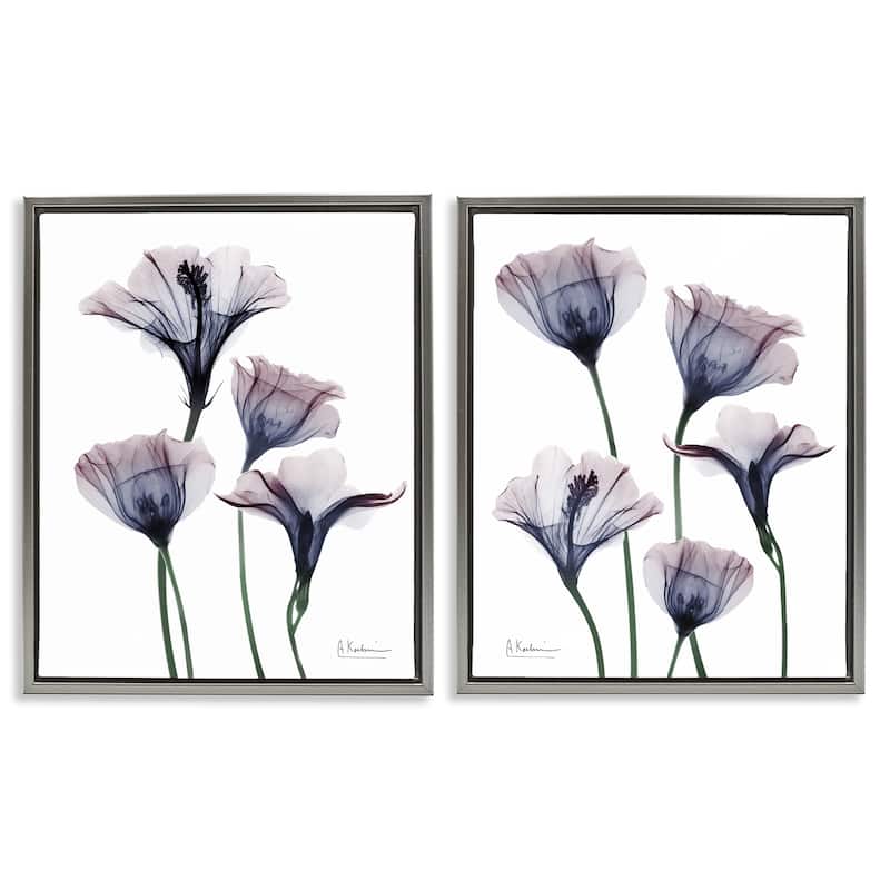 Stupell Bountiful Dusk Lilies Framed Floater Canvas Wall Art Design By Albert Koetsier (Set of 2) - 25 x 31 - Grey