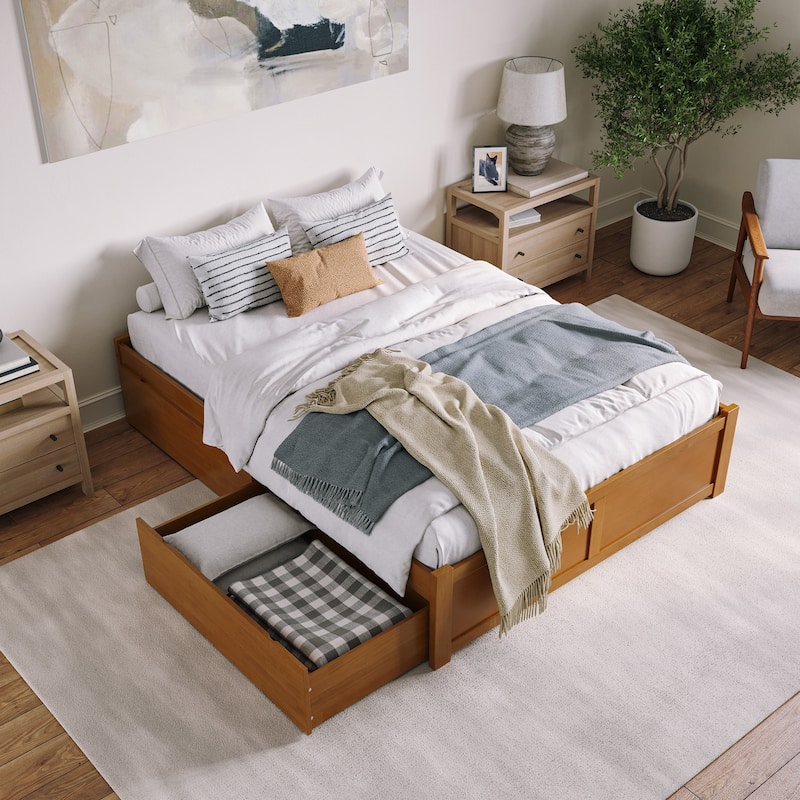 Concord Platform Bed with Footboard and Storage Drawers