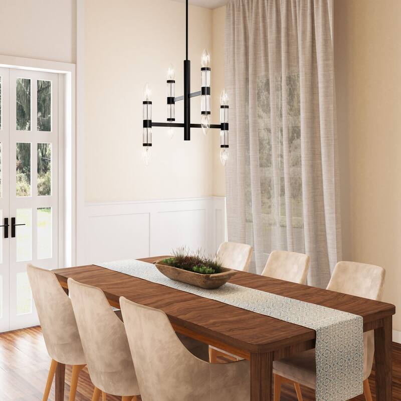 Brio Lighting Atollo Mdern Black 8 Light Chandelier