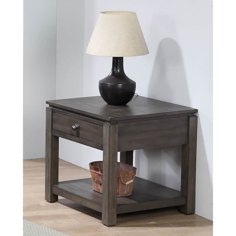 End Table With Drawer & Shelf - Modern Accent Table for Living Room, Bedroom, Small Space - 24.5