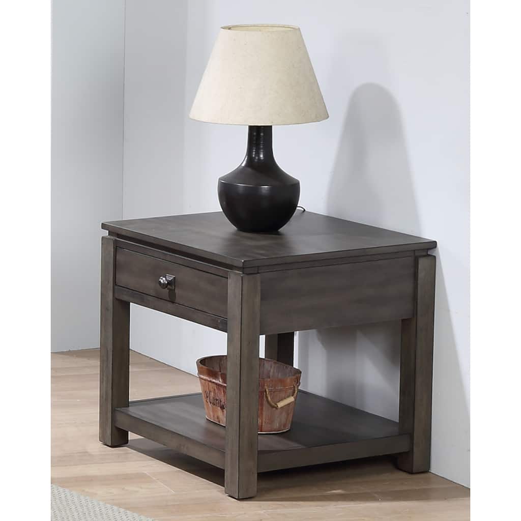 End Table With Drawer & Shelf - Modern Accent Table for Living Room, Bedroom, Small Space - 24.5