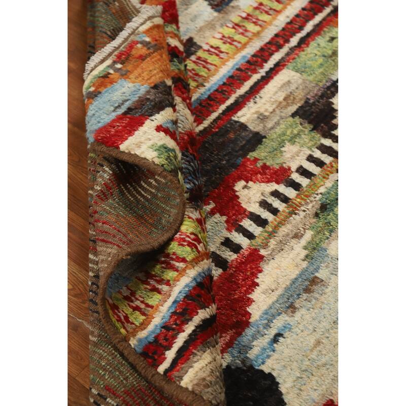 Moroccan Oriental Rug Handmade Modern Wool Carpet - 5'2" x 6'5"