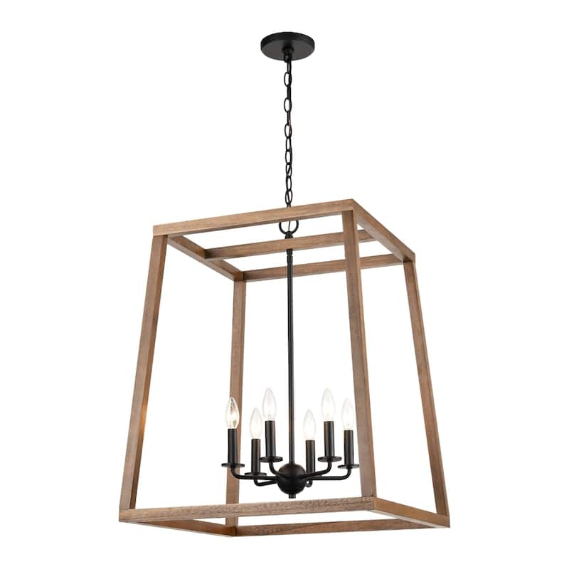 Barrow 12-inch Wide 3-Light Chandelier in Matte Black with Rectangle Cage - 22in W