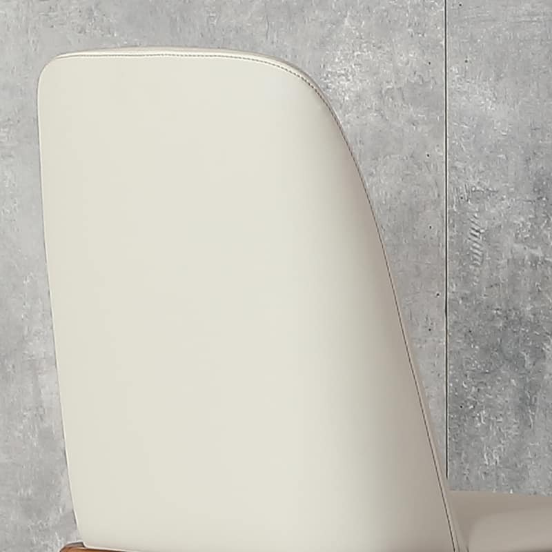 Curved 2 Piece PU Kitchen Dining Chairs with Upholstered Cushions, Wooden Legs for Dining Room Kitchen Living Room Bedroom