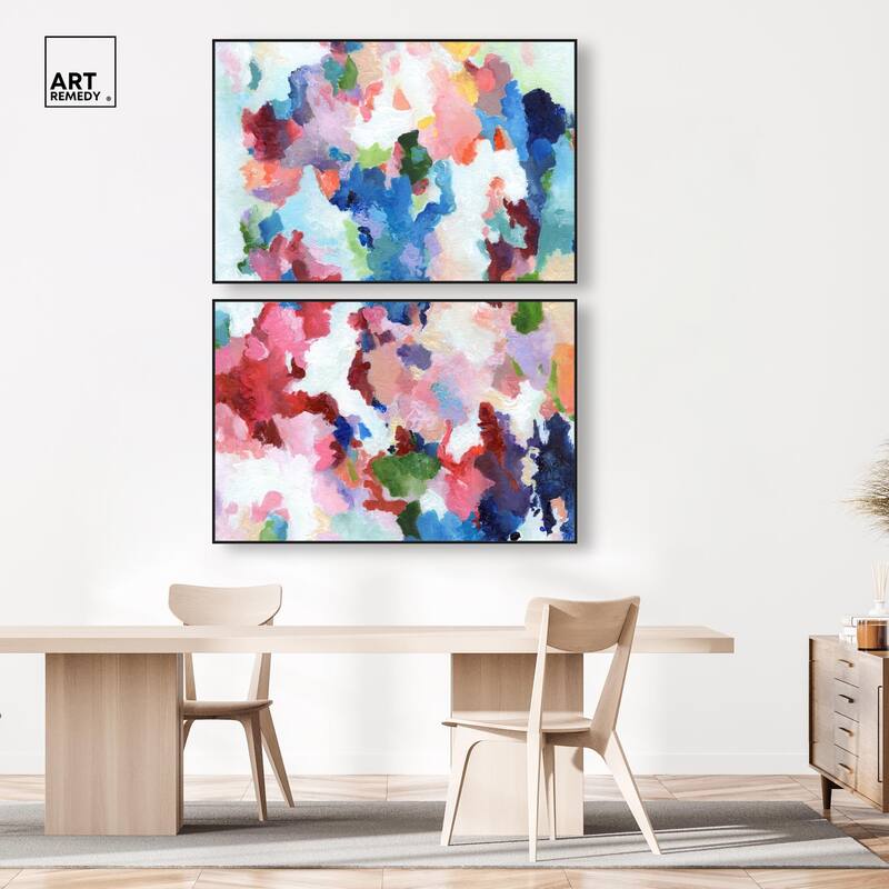 Bold Color Swirlz Canvas Set of 2 by Art Remedy
