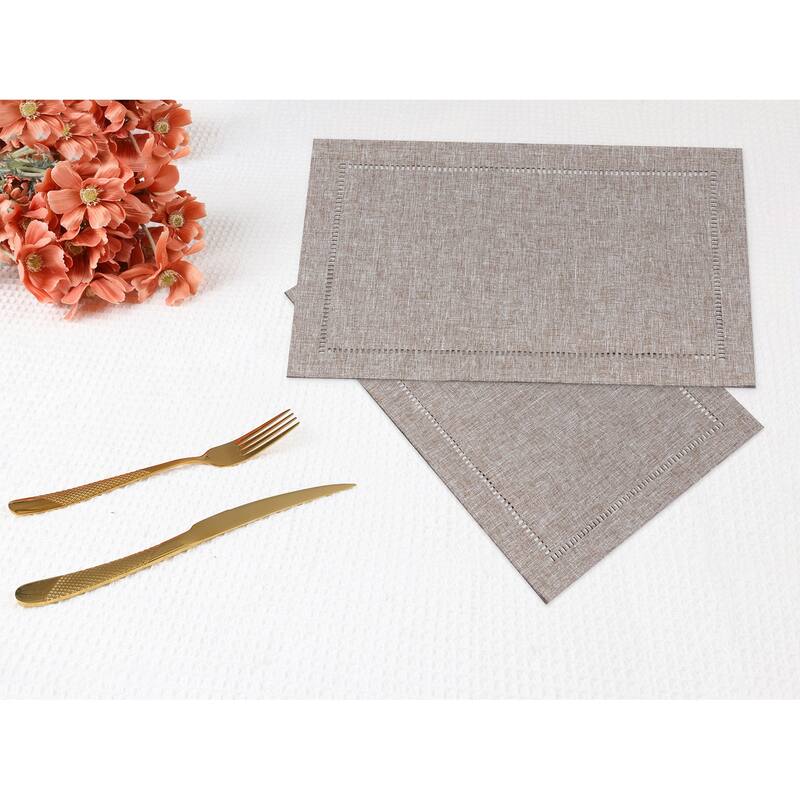 Rustic Placemats Set of 6 Polyesterl Placemats for Dining Table Decor Indoor Outdoor Kitchen Table Mat Wipe Clean - 18*12in